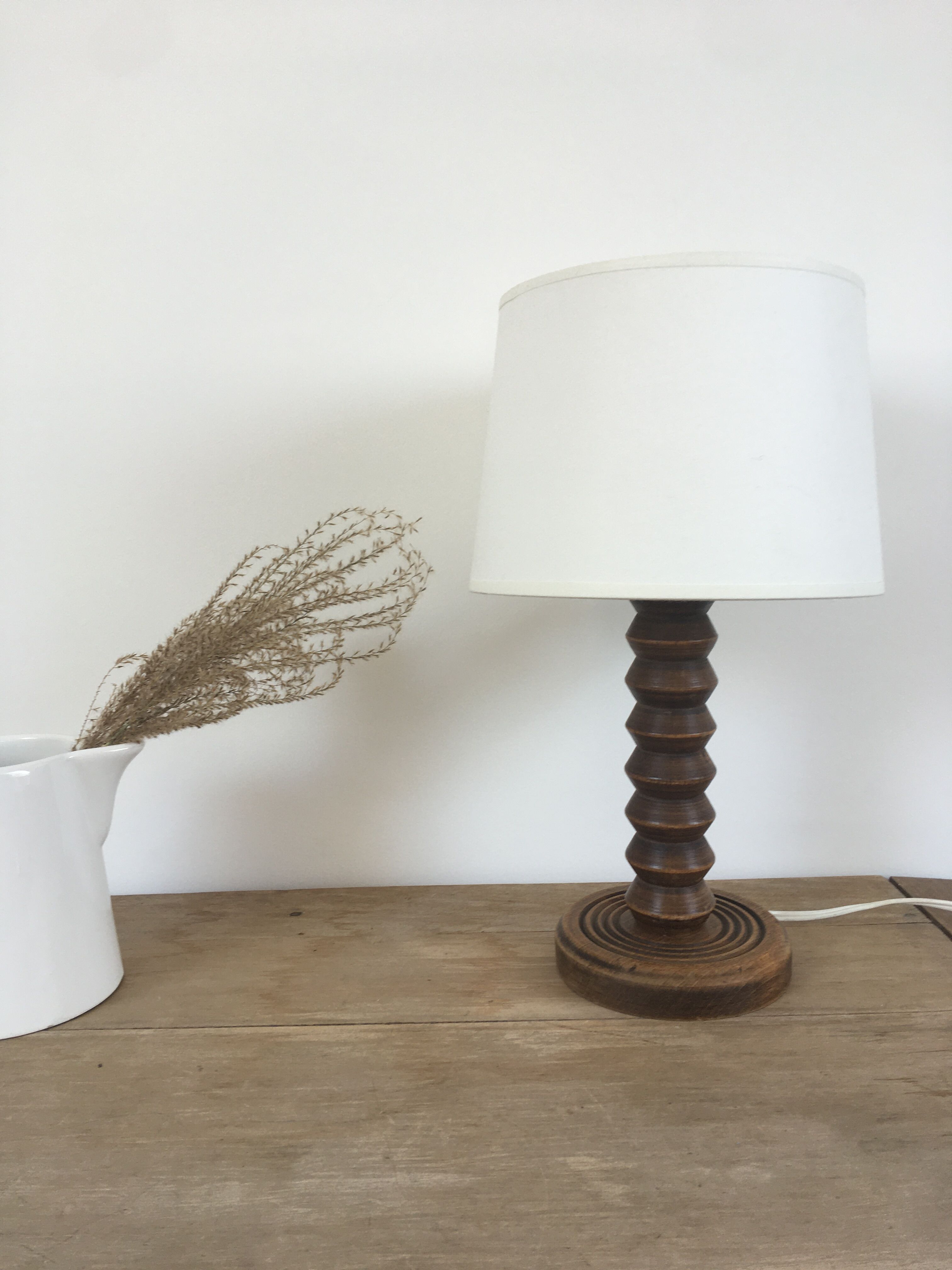 Solid wood lamp foot "zigzag" 40s-50s