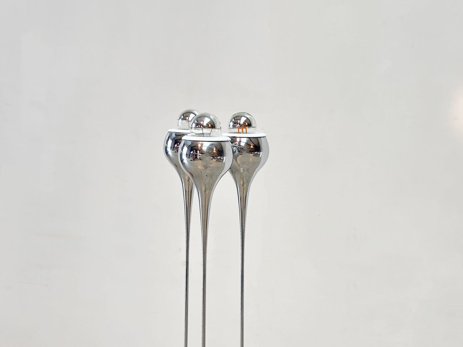Chrome floor lamp attributed to Angelo Brotto