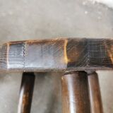Pair of brutalist wooden stools