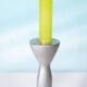 Set of space age candlesticks from the 70s/80s, organic aluminium.