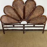 Rosette headboard in vintage rattan and canework