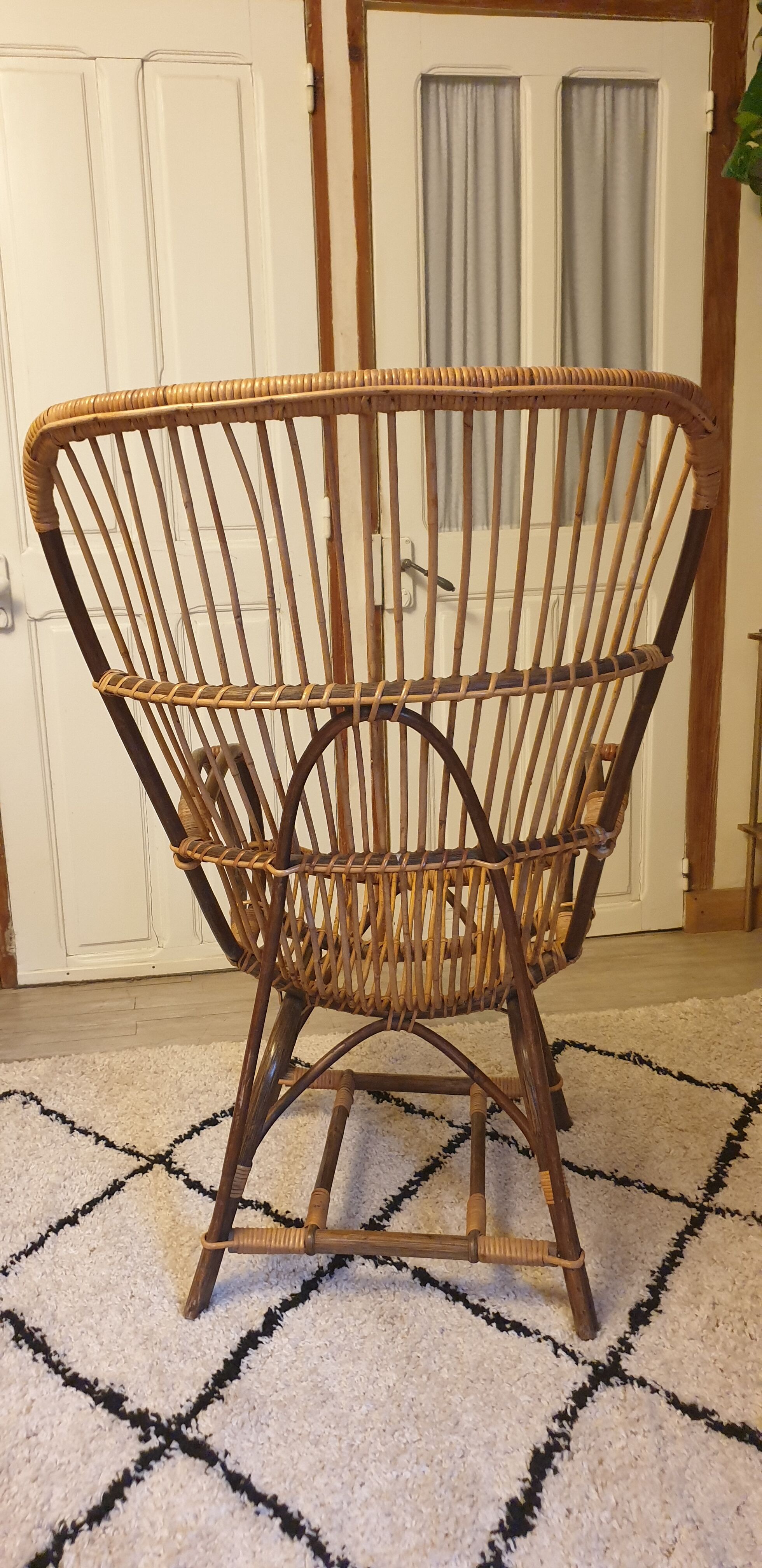 Pair of rattan armchairs