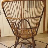 Pair of rattan armchairs