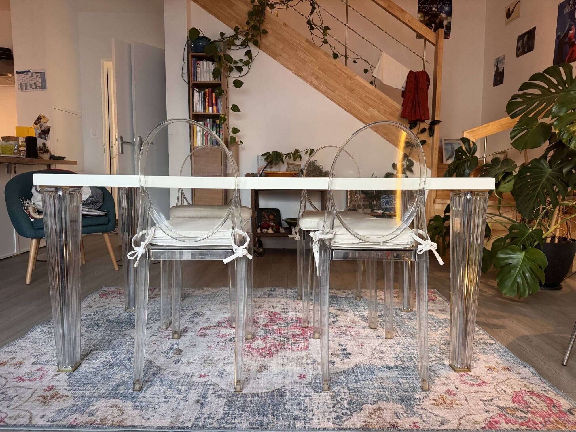Kartell TopTop Table Philippe Starck – white glass – iconic design