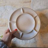 6 "Grès du Marais France" compartment plates for fondue