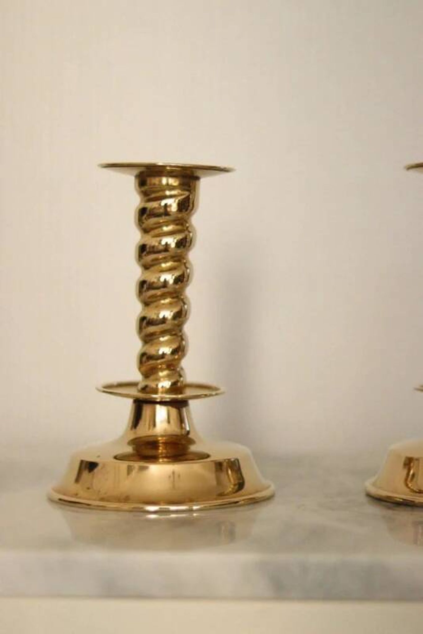 Pair of Swedish mid-century candlestick holders