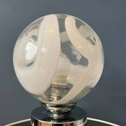 Mid-Century chrome desk lamp with glass shade
