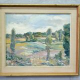 Katarina Fontaine, Swedish Modern Landscape, Oil on Panel, 1950s, Framed