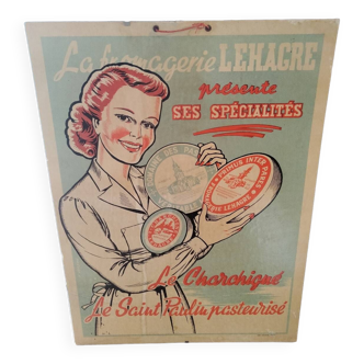 Carton publicitaire fromagerie lehagre