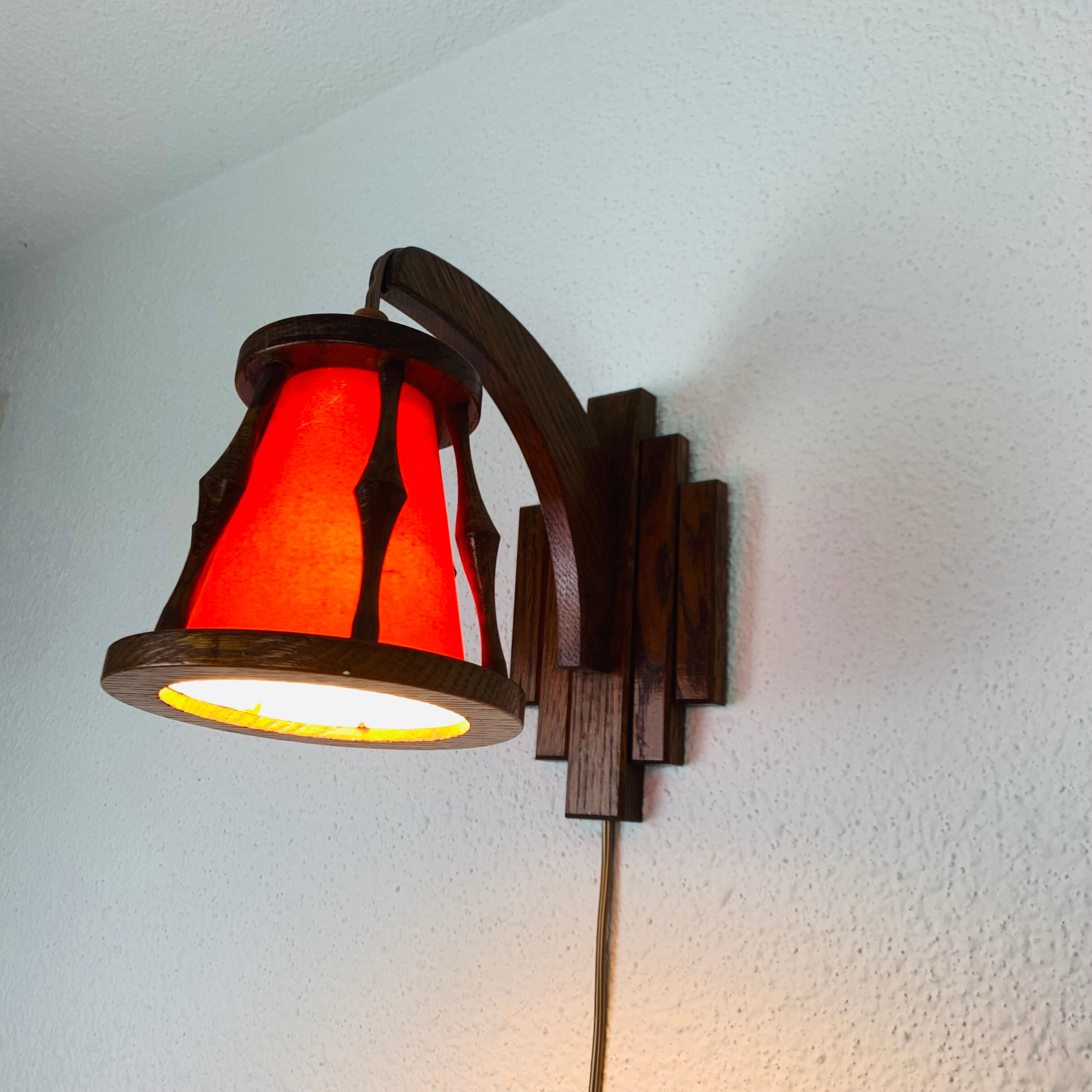 Wall lamp lantern art deco wood