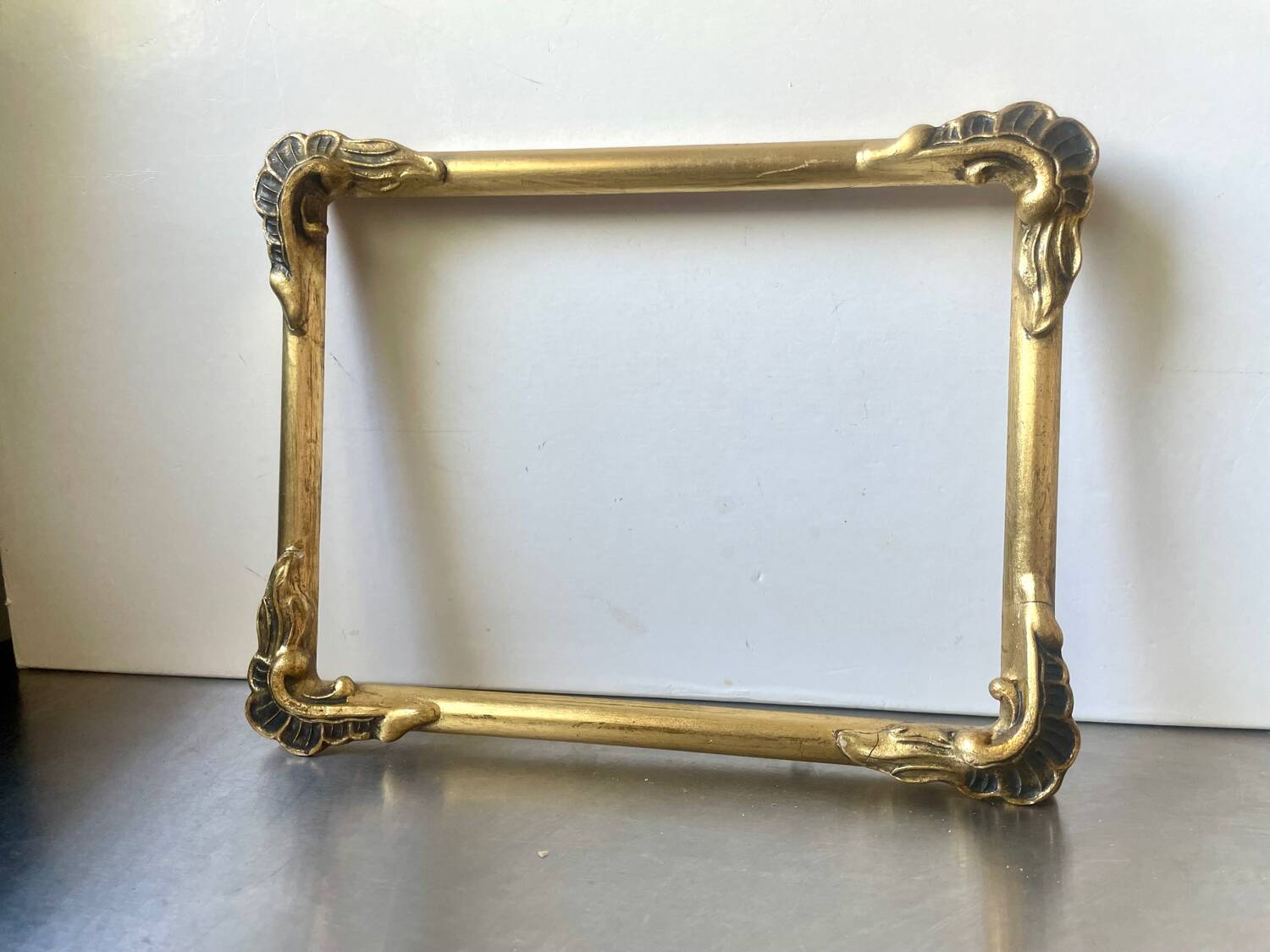Antique gilded art nouveau  wooden frame 27 cm x 22 cm
