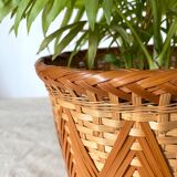 Vintage bamboo flowerpot
