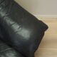 Black leather sofa, Italian design, 1960s, production: Italy