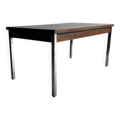 Table à manger belge mid-century avec pieds chromés