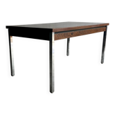 Belgian mid-century dining table with chrome legs.