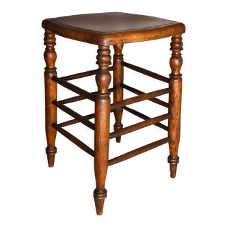 Stool in turned solid wood