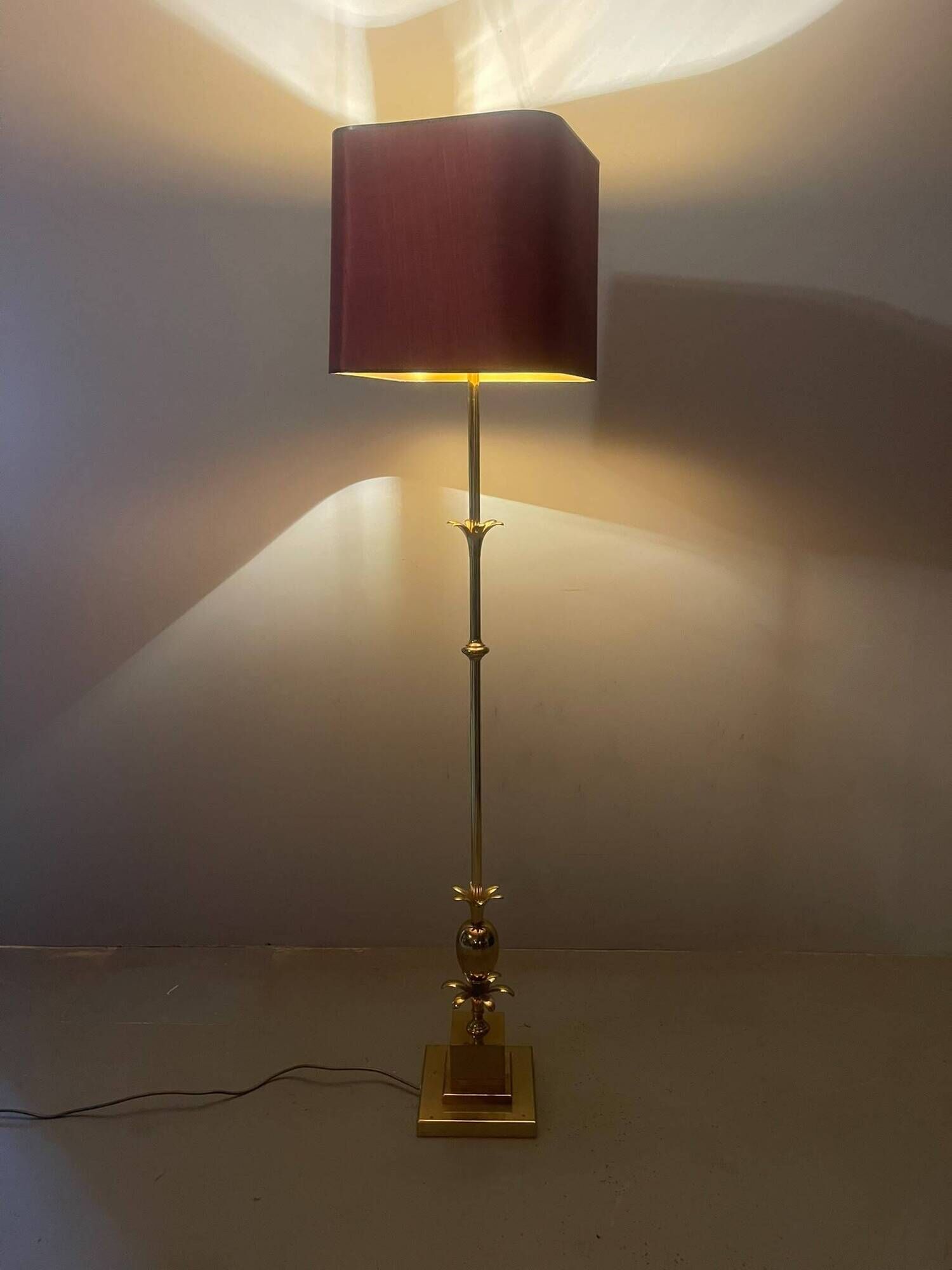 Exceptional French Hollywood Regency Brass Floor Lamp
