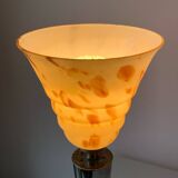 Silver bronze art deco table lamp