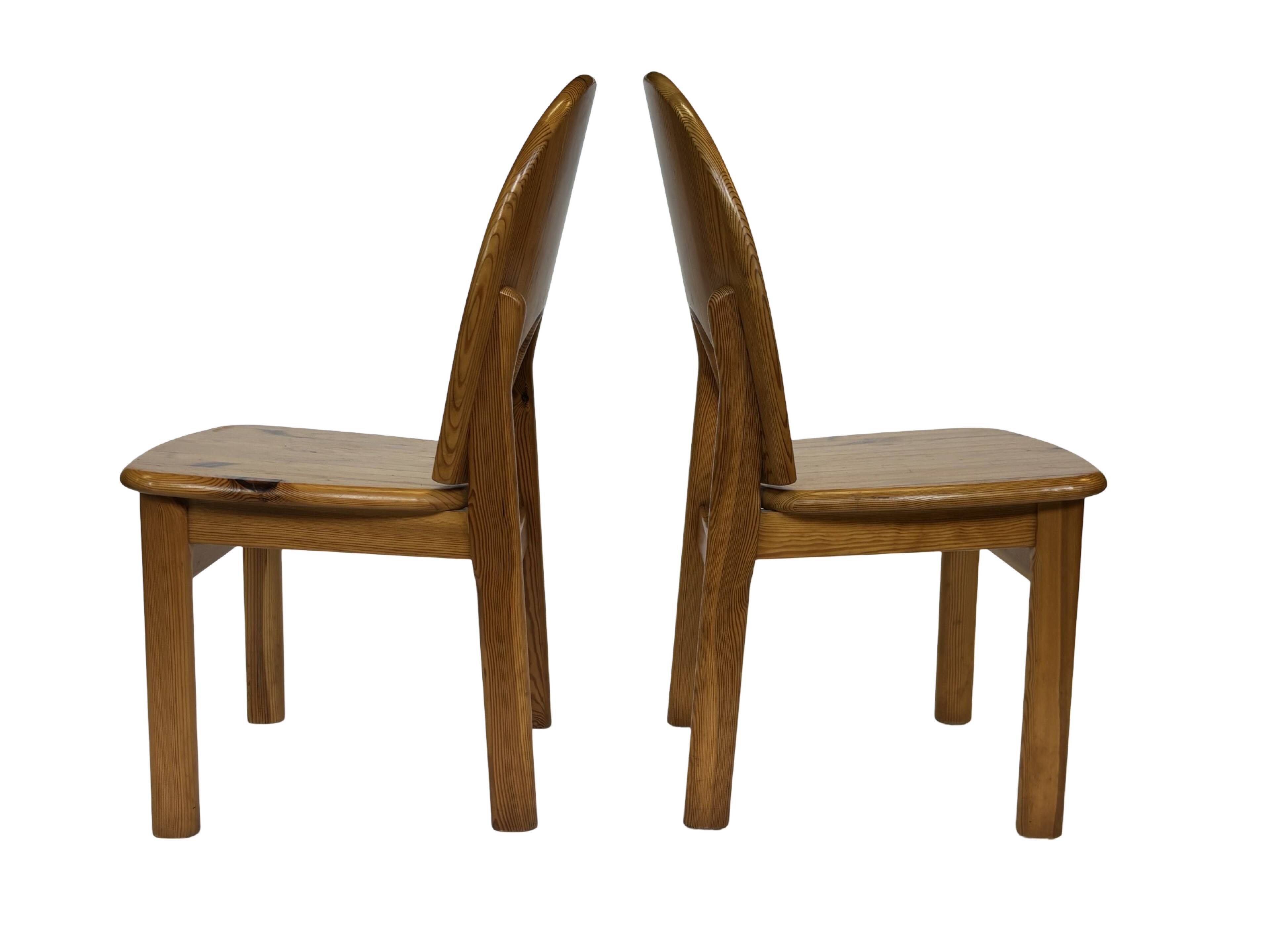 Vintage set of four pinewood chairs Rainer Daumiller minimalist design