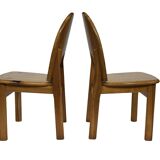 Vintage set of four pinewood chairs Rainer Daumiller minimalist design