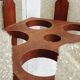Teak and resin pendant light