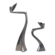 Pair of postmodern aluminium candlesticks by Matthew Hilton