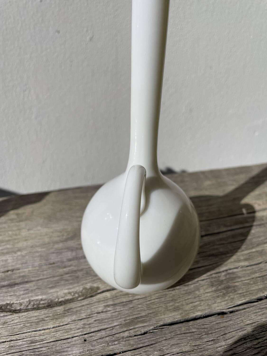 White opaline glass soliflore vase