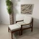 Danish teak armchair and ottoman, 1960s