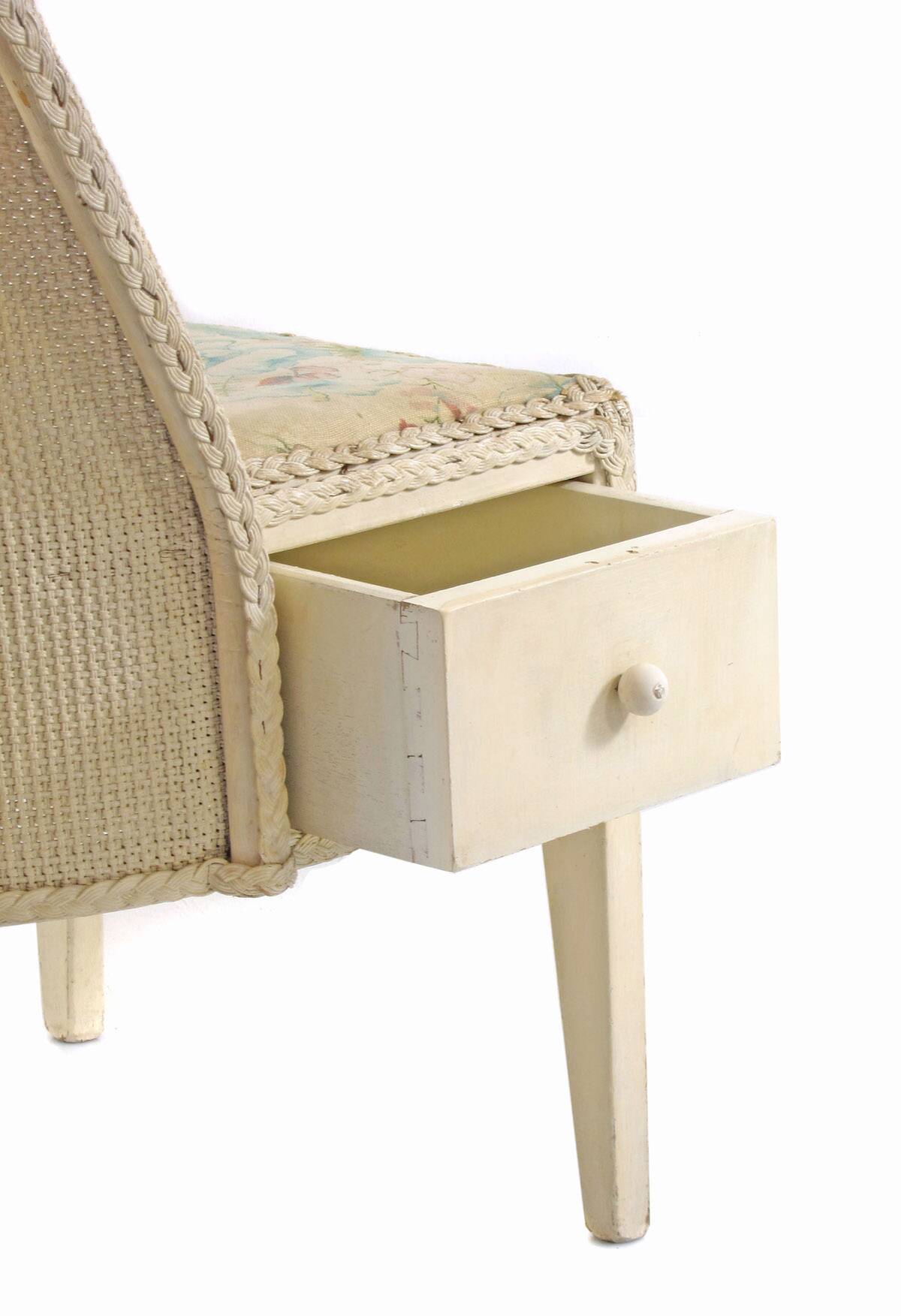 Lloyd Loom Studio style chair with drawer