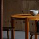 Mid-century Danish round dining table in solid pine, 1970s.