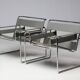 Wassily chair in grey leather by Marcel Breuer for Gavina, 1960, signed.