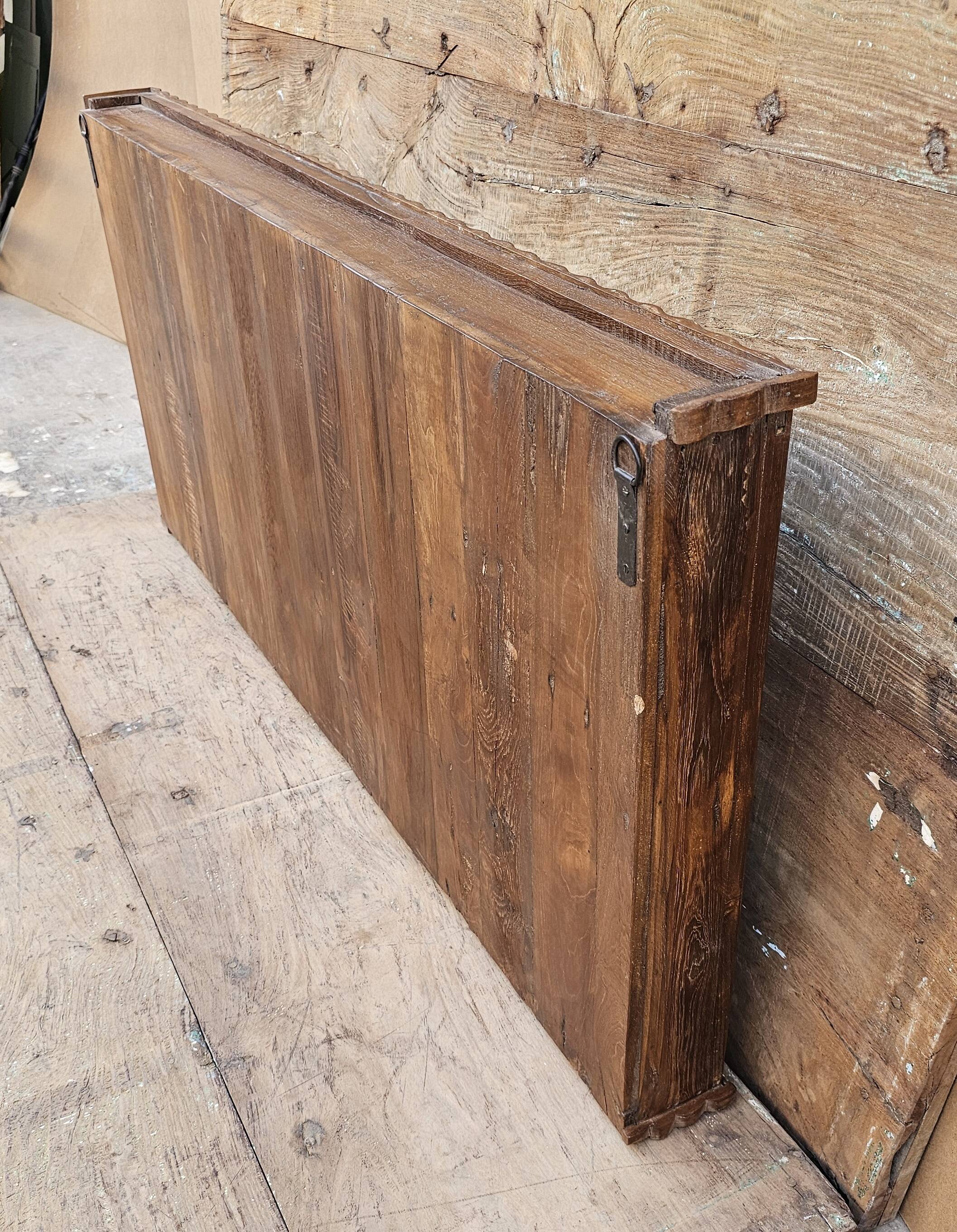Antique Burmese teak collector's wall display case