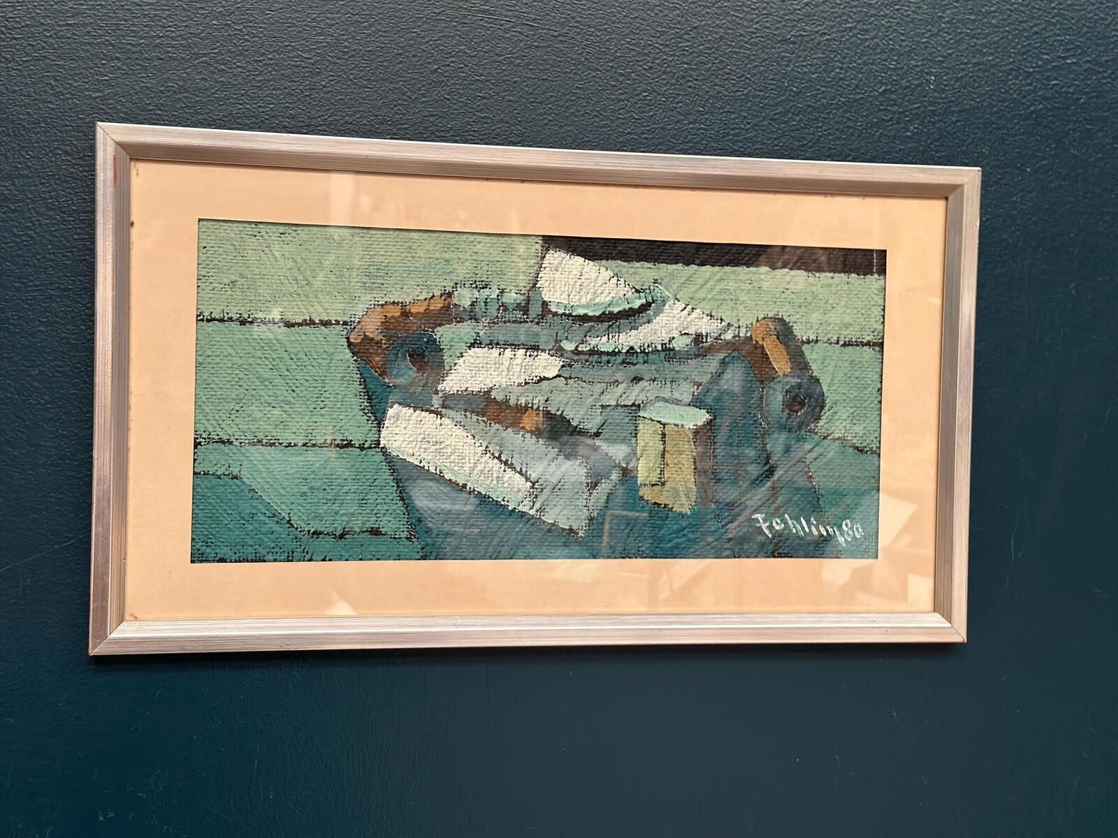 Original Swedish Oil On Panel – “Behind The Glass” By Gunnar Fohlin – Signed – Vintage & Framed – 53 × 30 Cm (20.9" × 11.8")