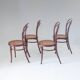 1900s Set of Four Bentwood and Cane Dining Chairs by Josef Hoffmann, Labele