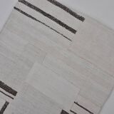 Decorative White And Black Hemp Kilim Rug sku 3803