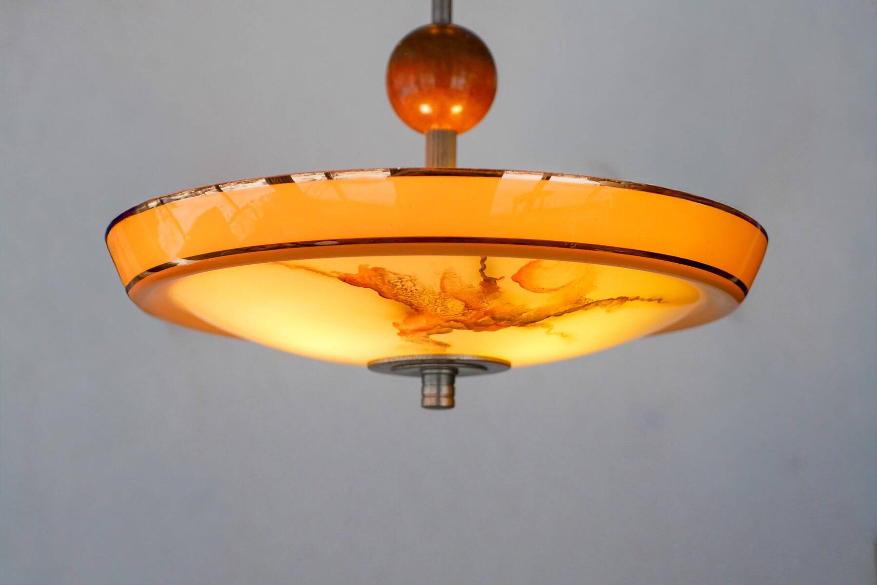Scandinavian Art Deco glass pendant light, 1930s