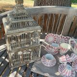 Large antique wooden birdcage