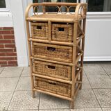 Vintage rattan chiffonier