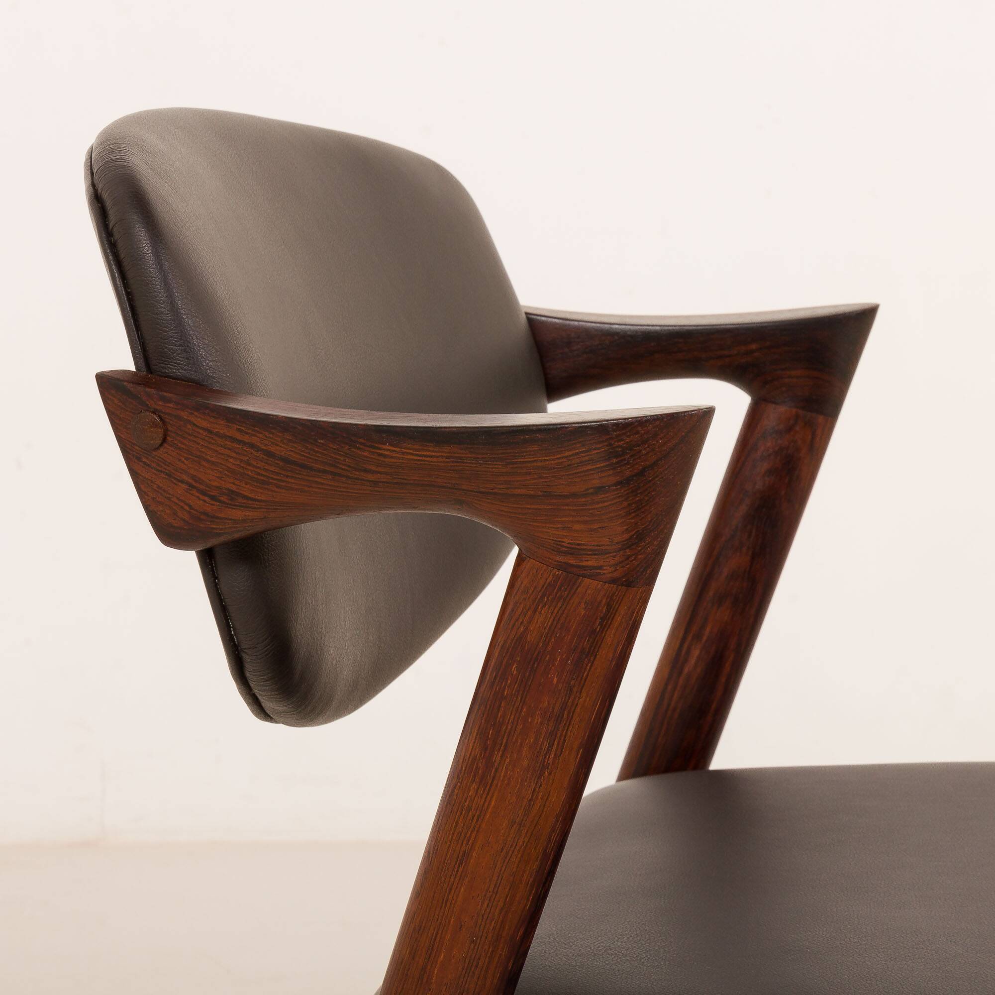 Kai Kristiansen rosewood chair  #42 in aniline leather, 1960s