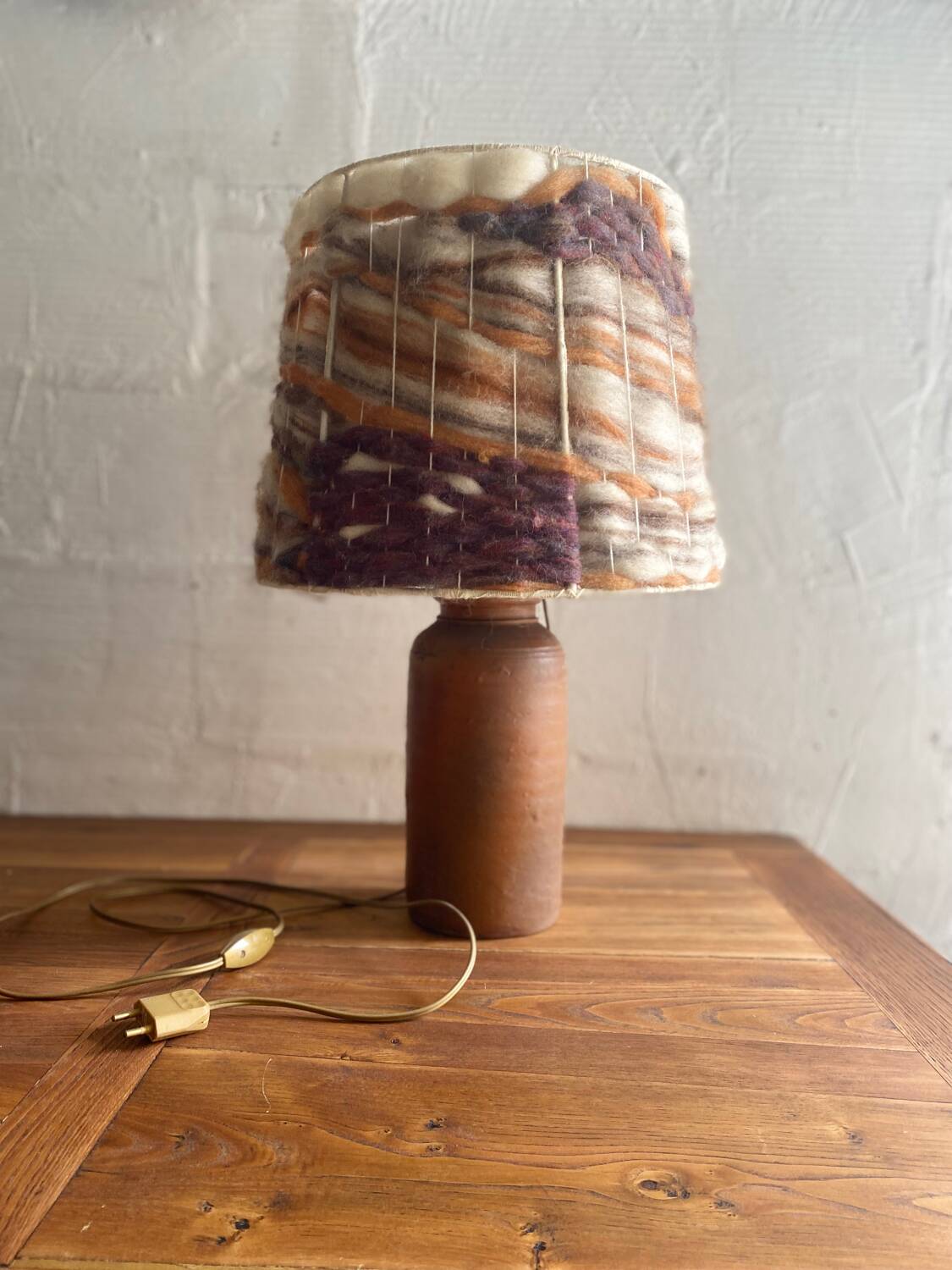 Wool and stoneware lamp, 1970s