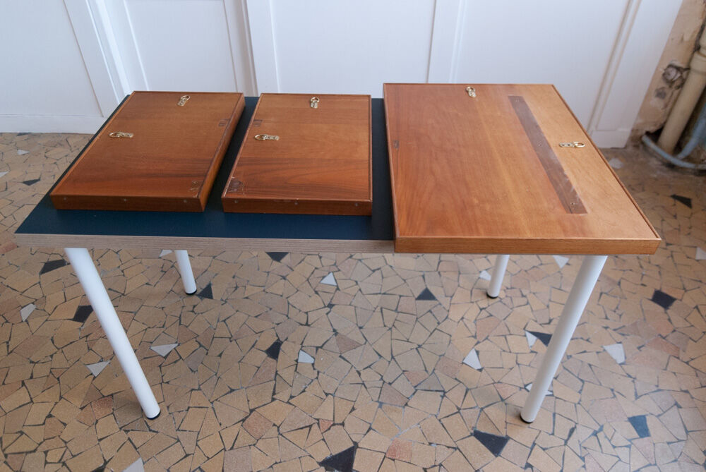 Triptych of modernist mirrors - 125x47cm