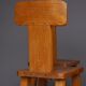 Brutalist elm wood dining chairs 1970s