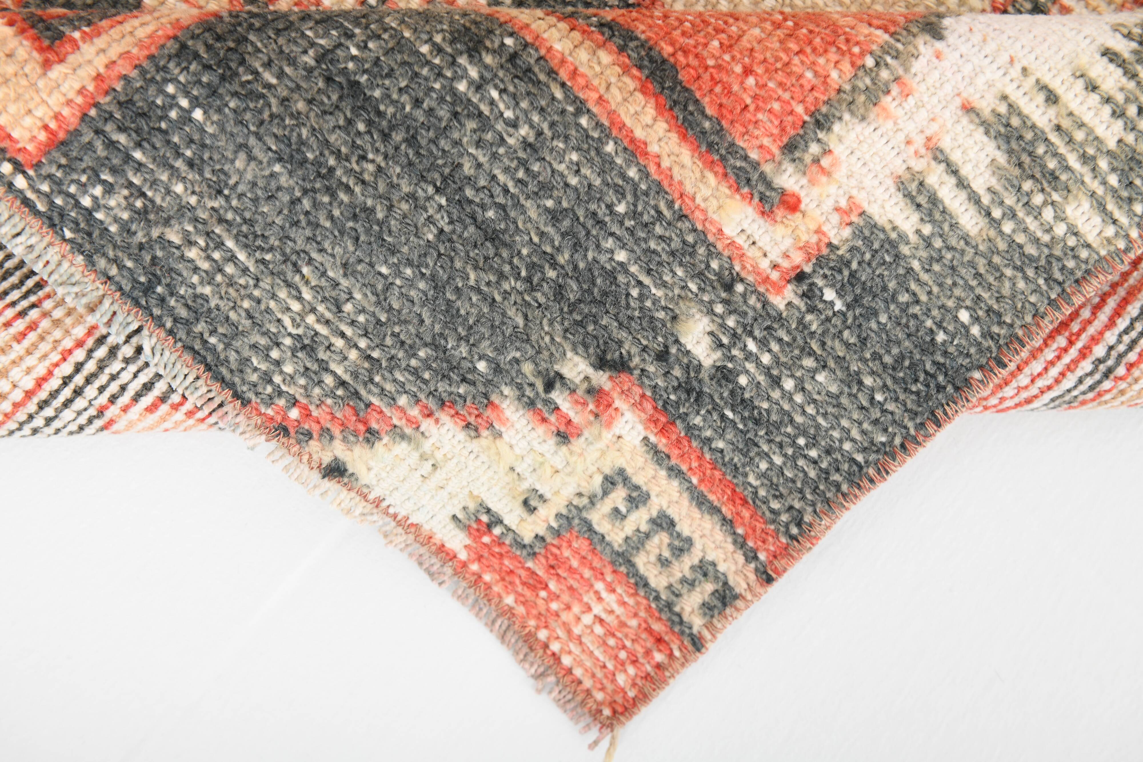 3x6 Handmade Turkish Red Vintage Rug, 81x185Cm