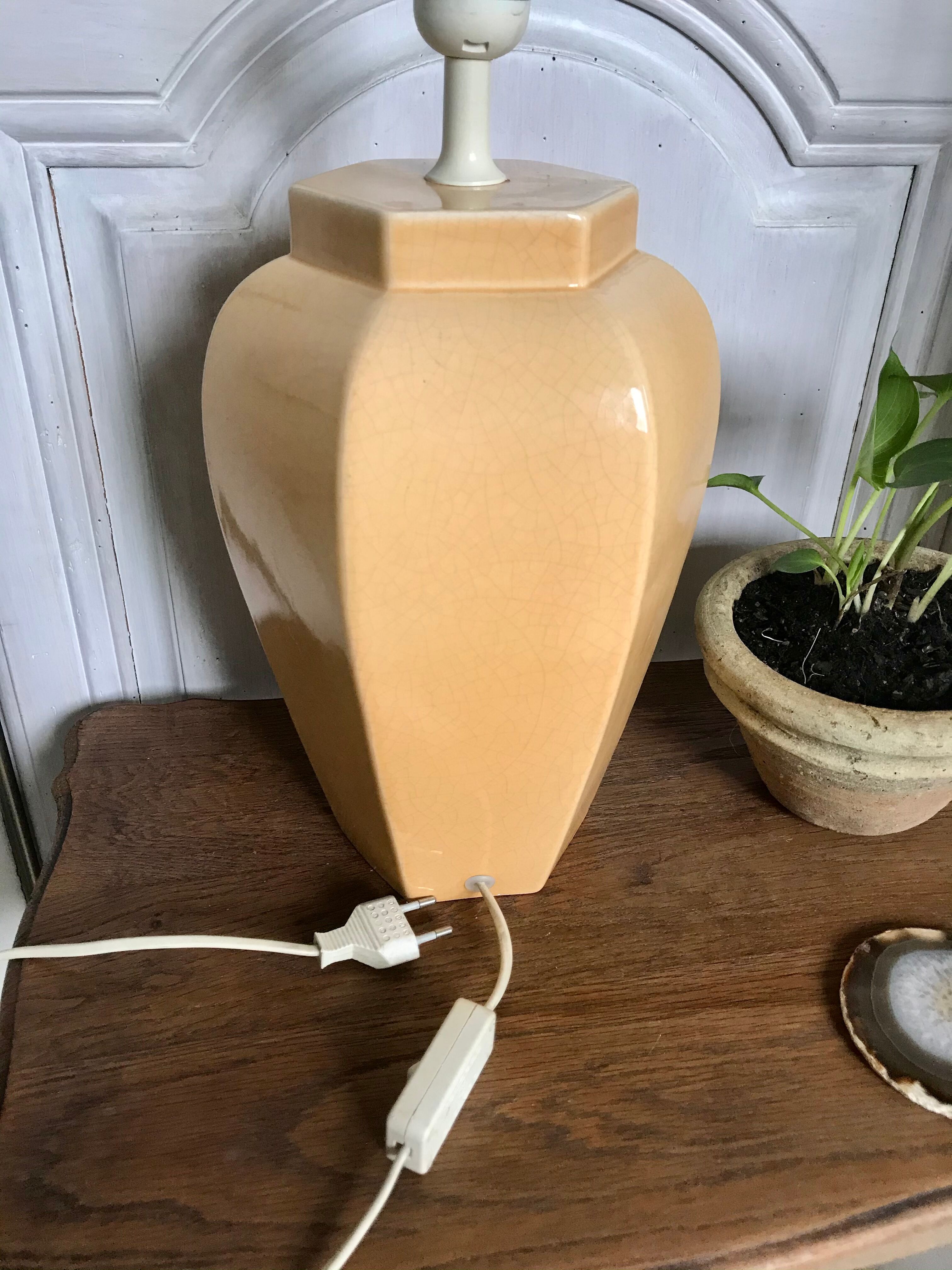 Vintage cracked ceramic lamp base