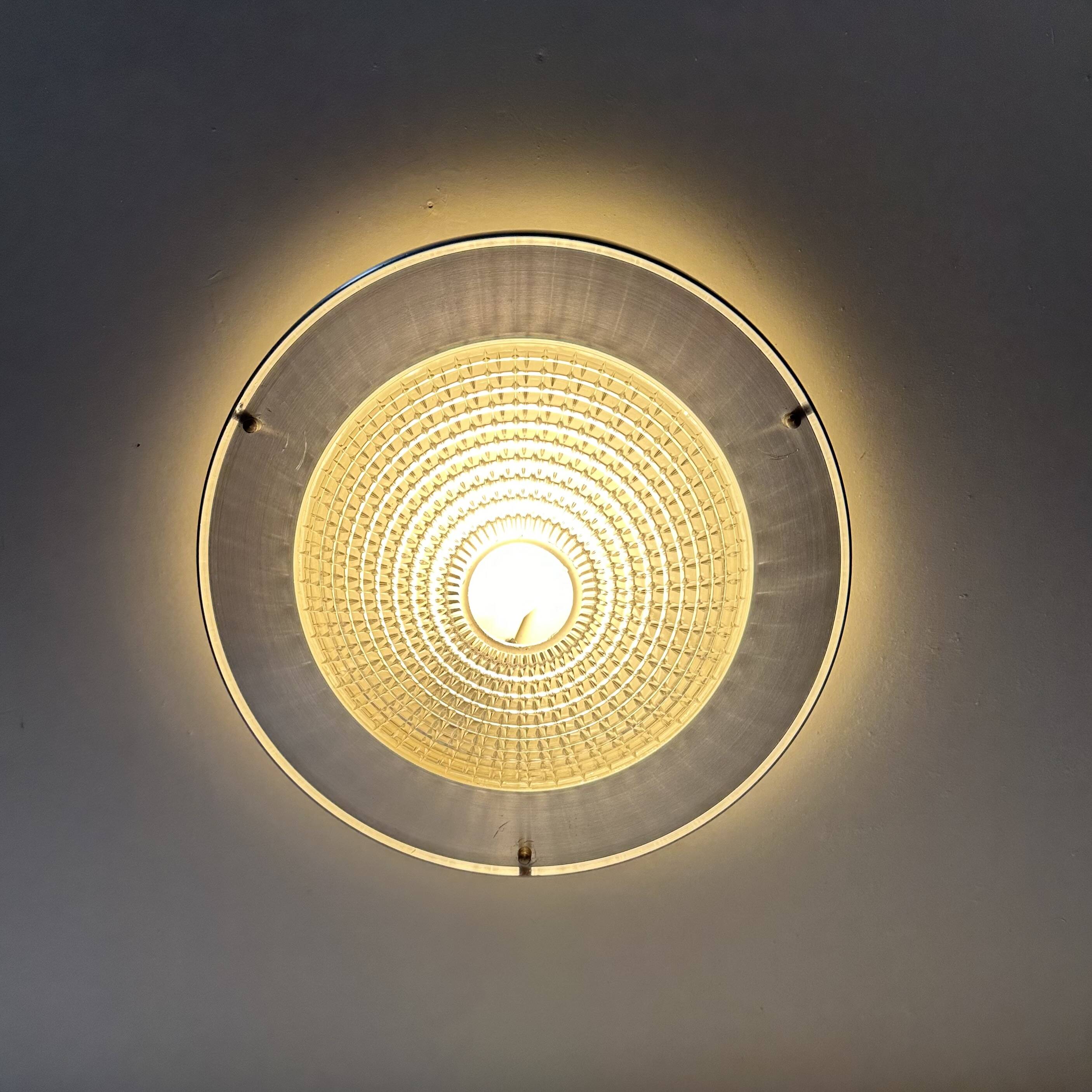 Raak Flush mount ceiling lamp B-1043 , 1970s Ufo space age