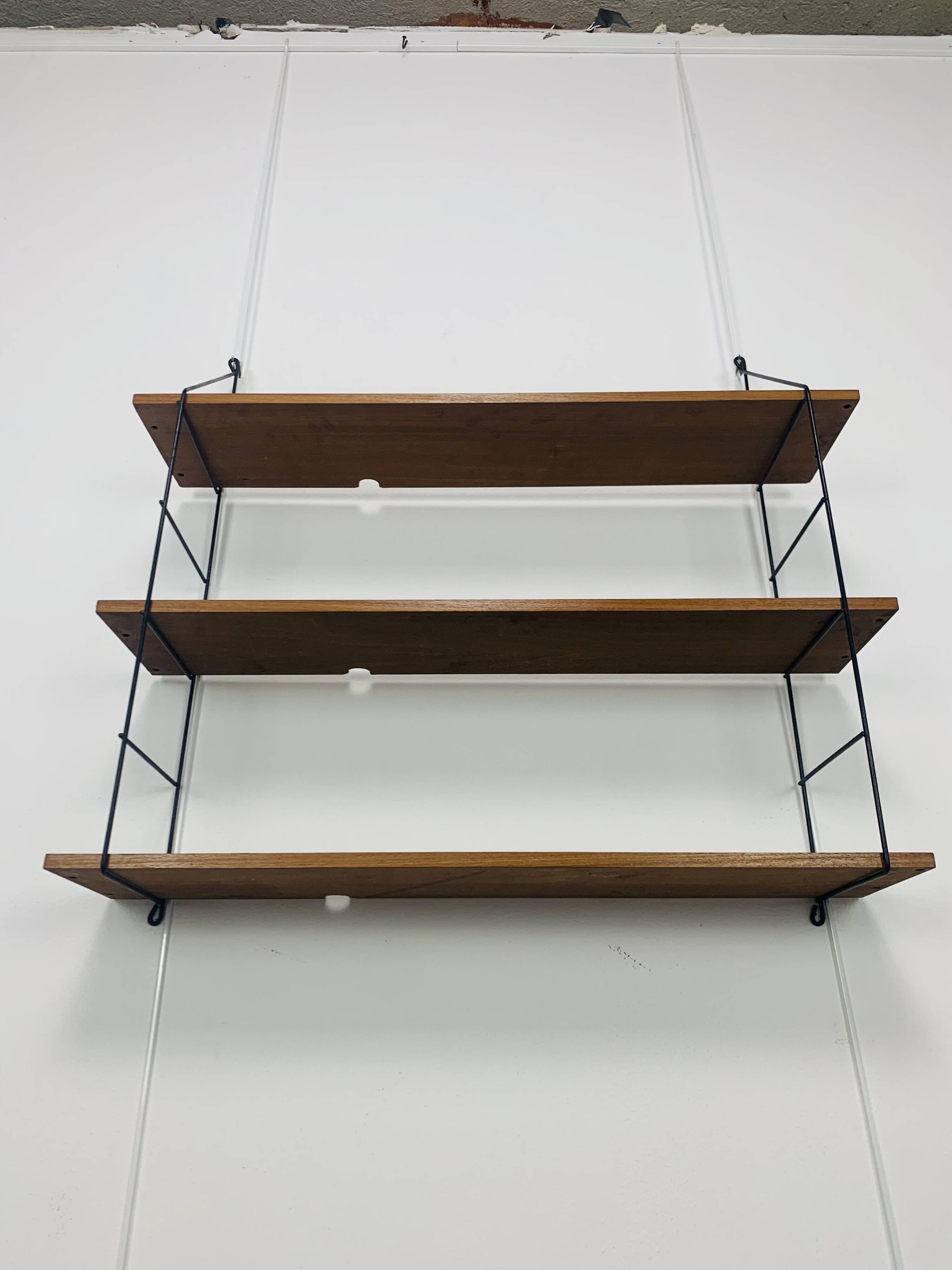 String shelf, teak and metal, 1960s