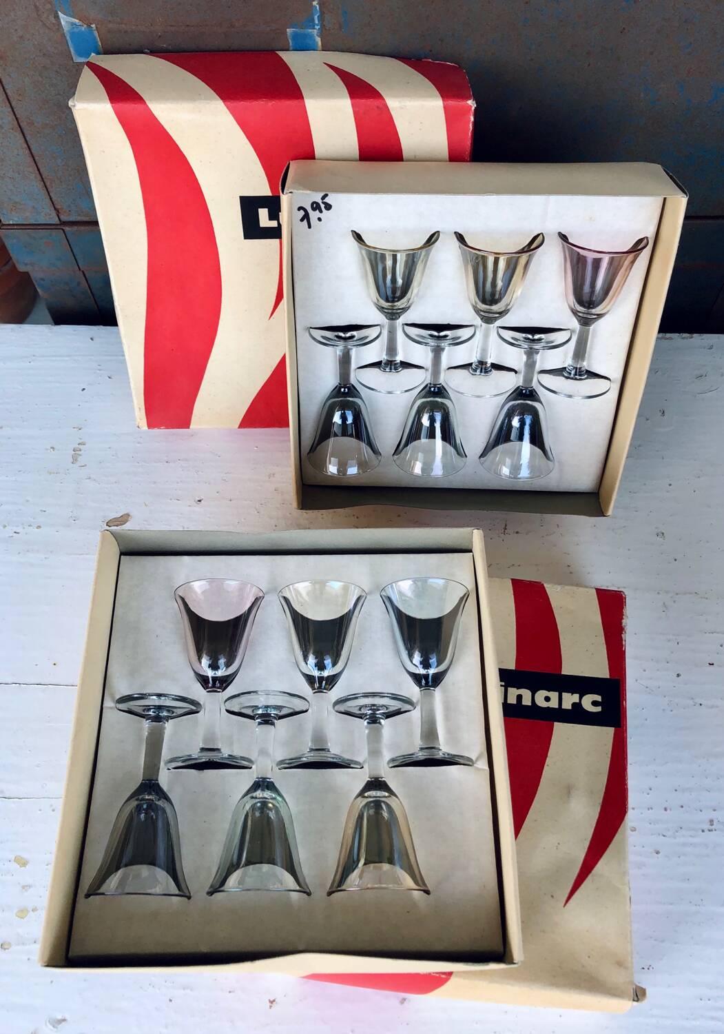 Luminarc vintage alcohol glass set