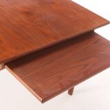 solid teak table with retractable server. Denmark 50s/60s