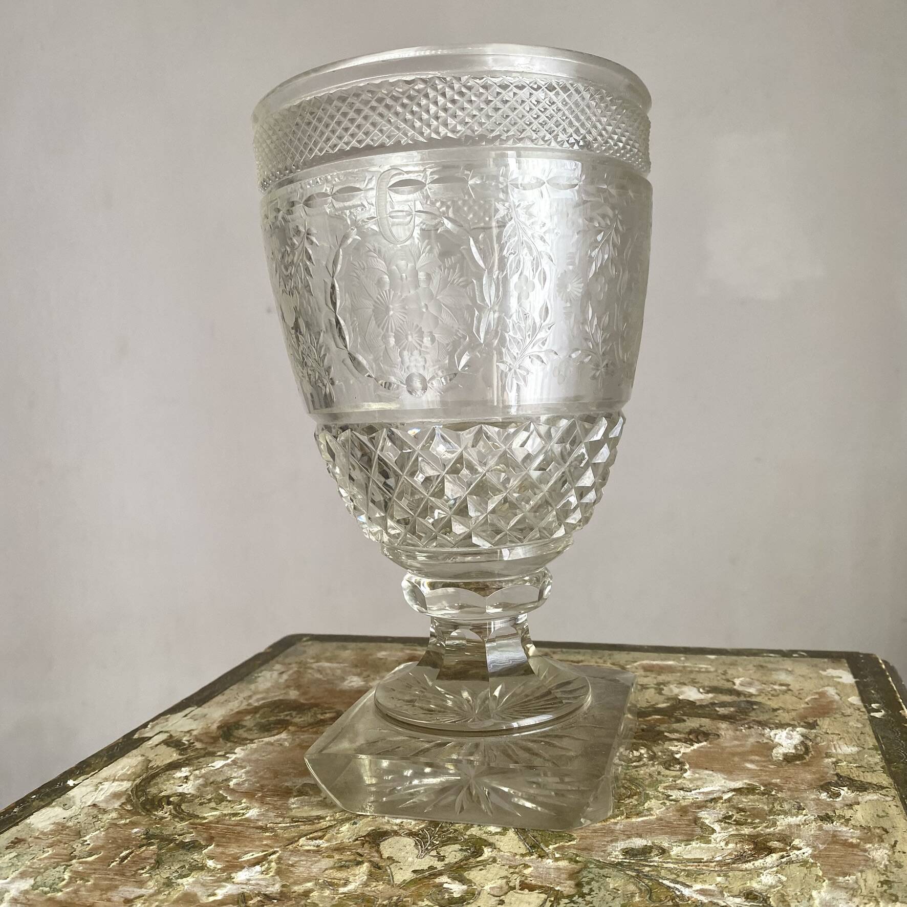 Large Médicis vase in crystal 23.5 cm