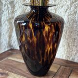 Large Murano vase in tortoiseshell style